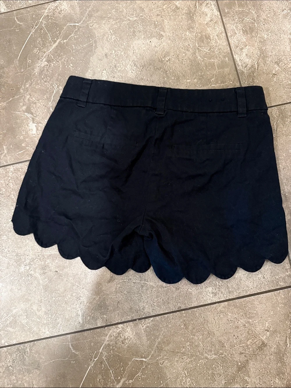 J. Crew Navy Scallop Edge Cotton Shorts